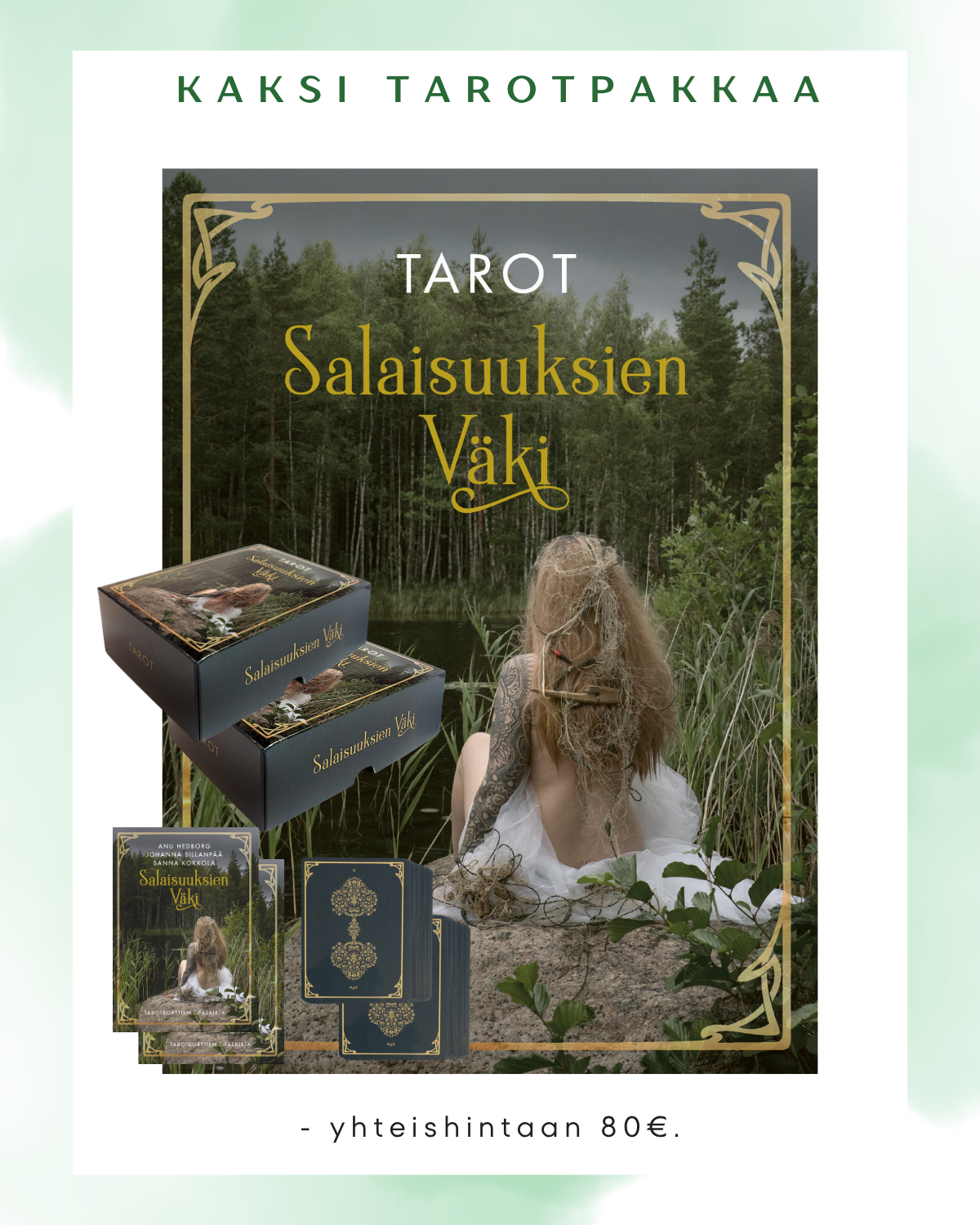 Salaisuuksien Väki – kahden pakan tarjous (2 × tarotkortit ja opaskirja)